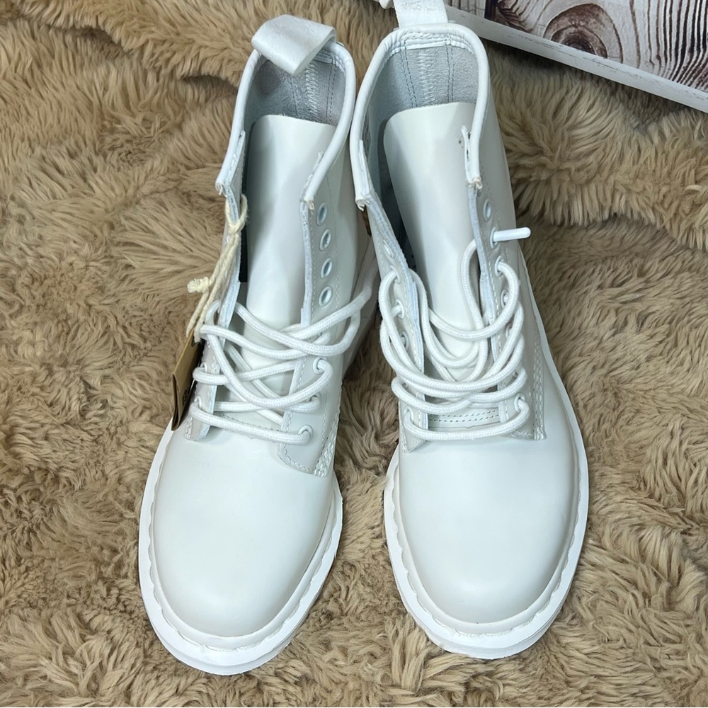 Dr. Marten's 1460 Pascal Mono Lace Up Boots White - Picture 5 of 8